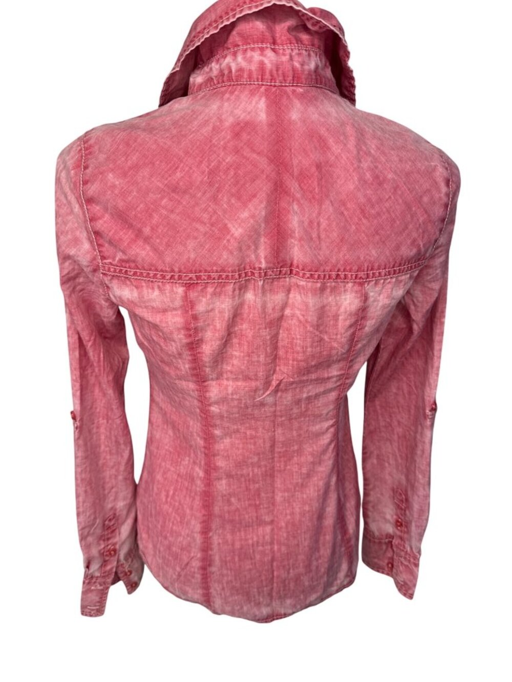 Guess Womens Pink Long Sleeve Button-Up Shirt Size S - Picture 4 of 10